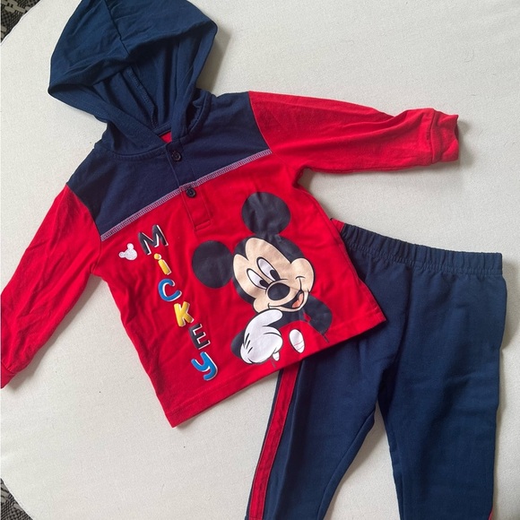 Disney Baby Mickey Mouse Shirt And Pant Outfit 6-9 Months - Picture 1 of 8